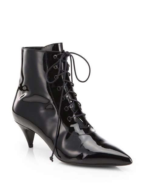 ysl patent leather booties|Saint Laurent Boots for Women .